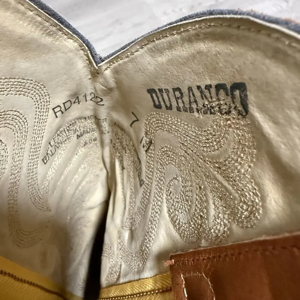 Durango Women's Tan Leather RD4122 Cowgirl Western Boots Size 7M